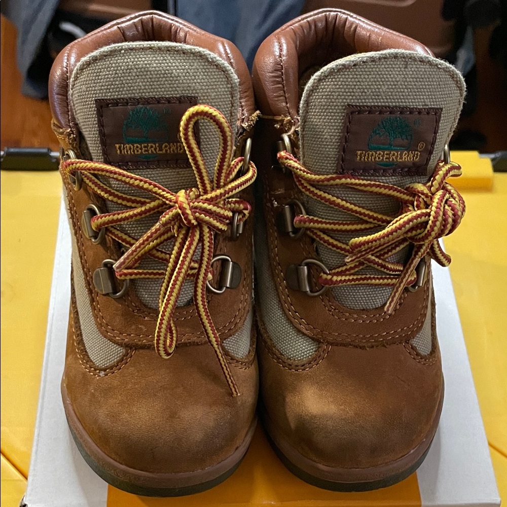 Timberland Kids Tan and Brown Hiking Boots